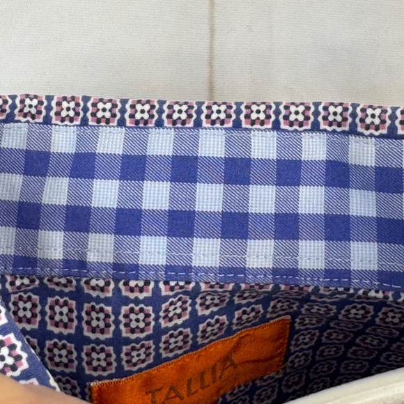 Tallia Mens Purple Mandala Collard Button Up Dress Up Shirt Sz. Medium M 15 1/2 - Picture 6 of 12